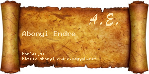 Abonyi Endre névjegykártya