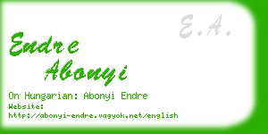 endre abonyi business card